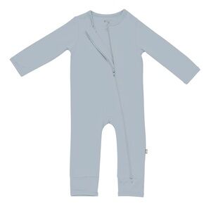 Kyte BABY zippered romper in Ice Blue. Size 6-12 months